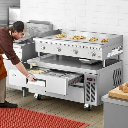 COOKING PERFORMANCE GROUP 48EG48CB Electric 48inCountertop Griddle w Thermos Controls 48inRefrigerated Base-208/240V 16000W 35148EG48CB